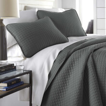 Southshore Fine Living, Inc. Twin Zomer Quilt Set, Gequilted Grijze Bedsprei Twin/XL met Kussenhoes, Zacht Microvezel
