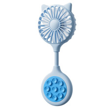 Table Fan USB Powered Small Pocket Fan With Suction Cup Quiet ABS Plastic Texture Blue For Office Travel