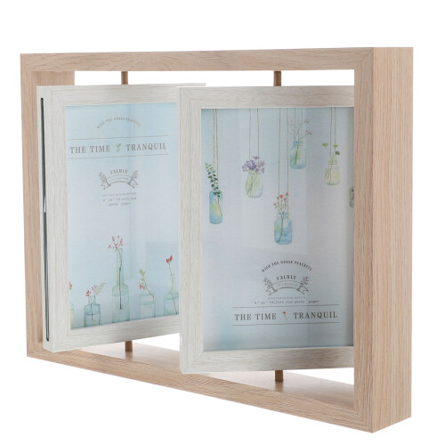 1pc Siamese Rotating Photo Frame Double Sided Holder