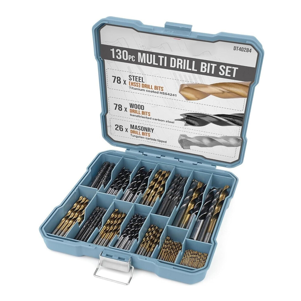 Drill Bit Set Cobalt Hss Twist Drill Bits Ti-Coated Metric 1-10Mm, 133-Piece Wood Metal Plastic Set 9393856107247