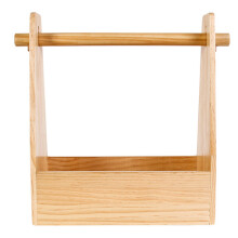 1Pc Portable Wooden Crate with Handle Lightweight Outdoor Storage Box