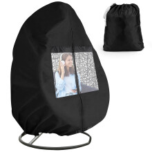 iCOVER Patio Egg Chair Cover Patented Outdoor Wicker Egg Chairs Covers with Transparent Window Waterproof Lightweight Egg Swing Seats Protector with