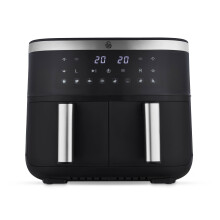Swan Dual Basket Digital Air Fryer with Swan Cyclone Technology, 7.6L, 2850W, Black SD10518BLK