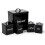 Oypla Oypla 5 Piece Black Kitchen Canister Storage Tin Set Bread Biscuits Tea Sugar Coffee 1
