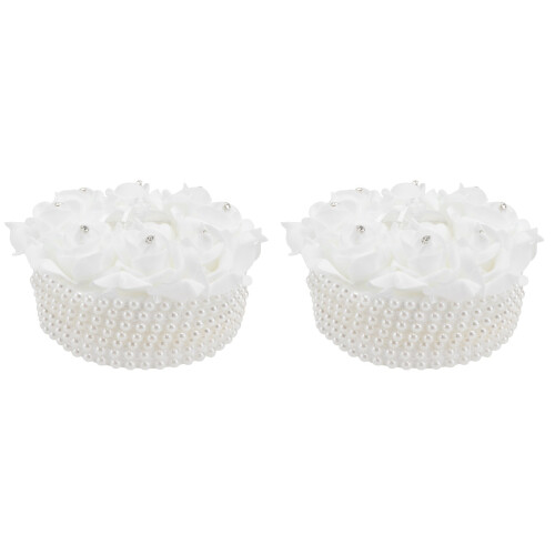 2 Pcs Wedding Ring Pillow Cushion Bridal Case 2