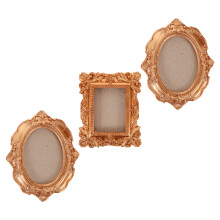 3pcs Gold Magnetic DIY Picture Frames for Refrigerator