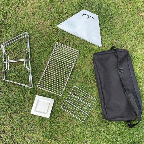 One Set Portable Camping Grill With Barbecue Rack 2