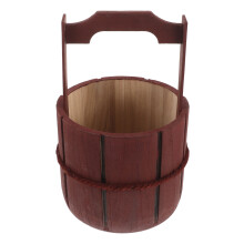 Rustic Wooden Bucket Barrel Planter for Outdoor Garden Flowers