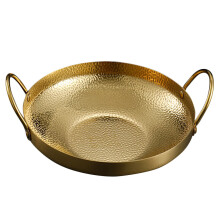 stainless steel wok with double handles for portable kitchen cooking