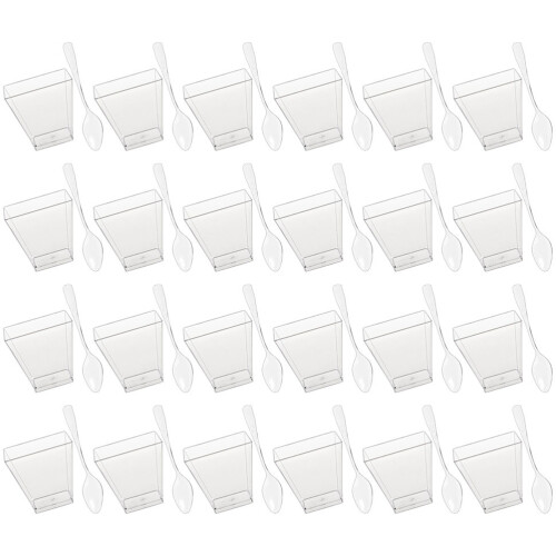 60 Sets Transparante Dessertbeker Voor Feest Pudding Cupcake Met