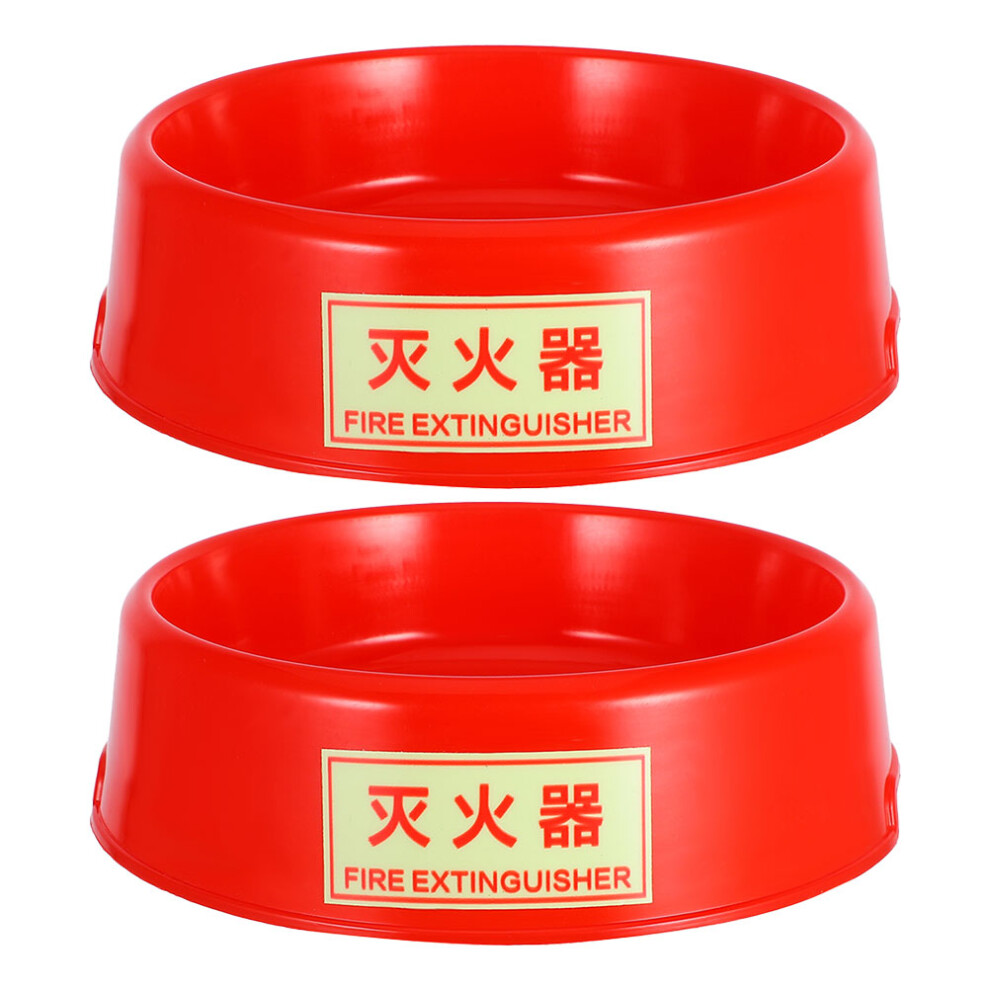 2Pcs Fire Extinguisher Floor Stand Fluorescent Plastic Holder 3342772155548