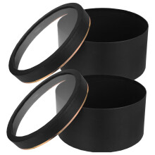 2Pcs Valentine's Day Round Flower Boxes With Pvc Window For Bouquets