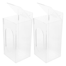 Glove Box Holder Dispenser 2Pcs Clear Acrylic Storage For Masks Gloves
