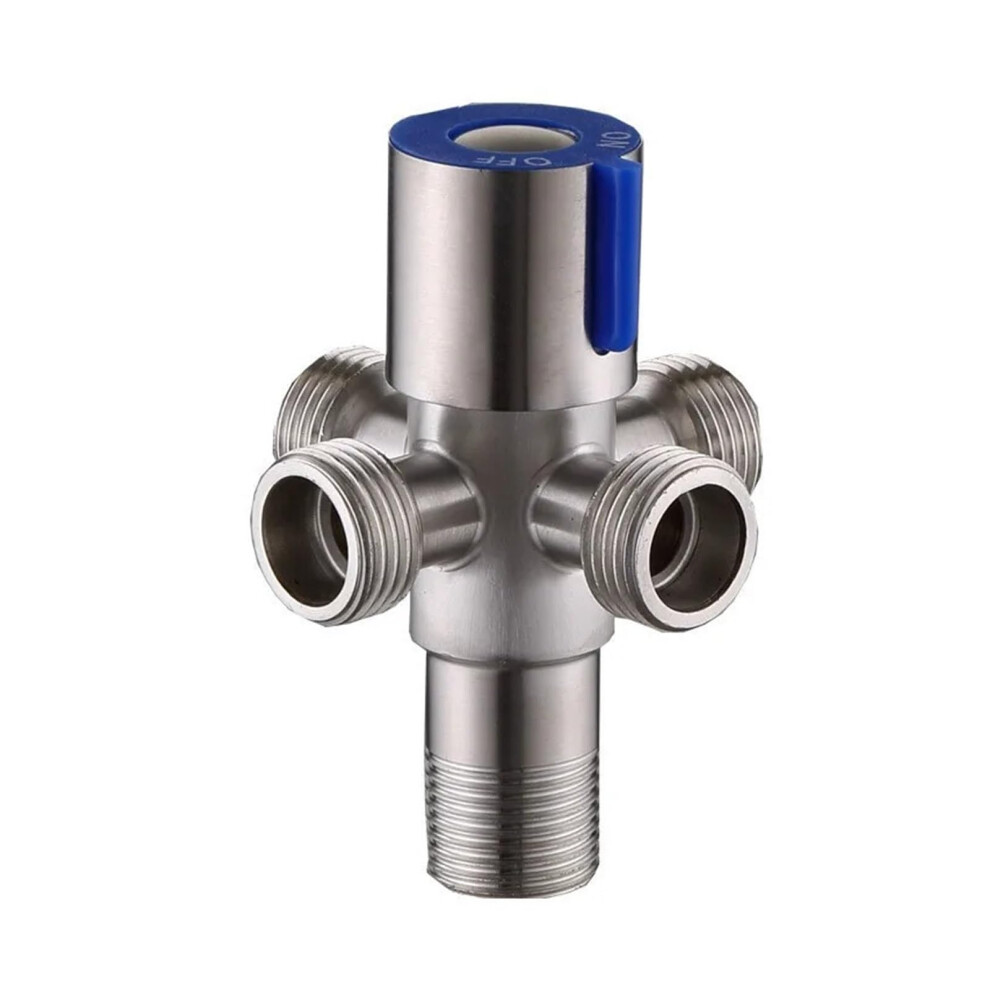 Stainless Steel Angle Valve Filling Valve, 1 Inlet 4 Outlet, G1/2 Threaded, Bathroom Toilet Accessories Faucets, 1 Piece 9393856108268
