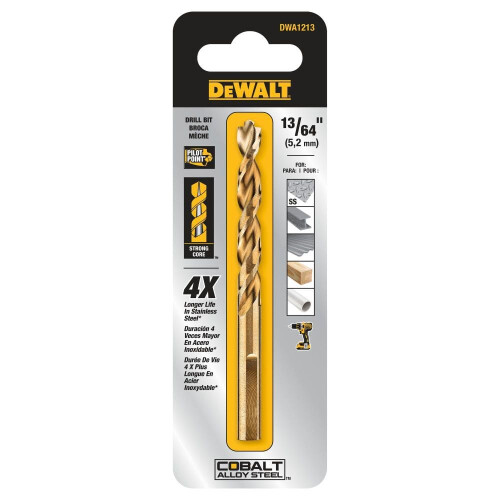 DeWalt DEWALT DWA1213 13/64" Βαθιά Σημείο Βιομηχανικό Κοβάλτιο Ατσαλένιο Τρυπάνι 2