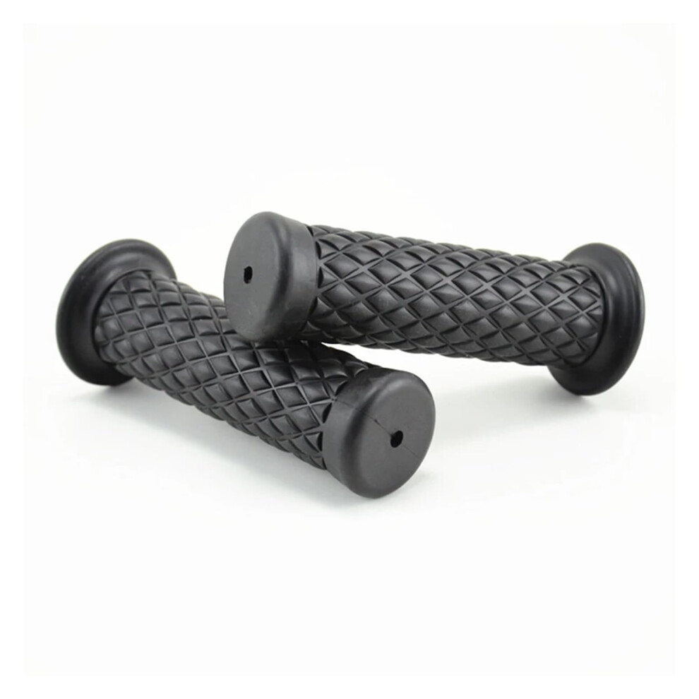 Motorcycle Grips Rubber 22Mm Handlebar Classic Vintage Style Compatible With Motorbikes Black 9016109207159