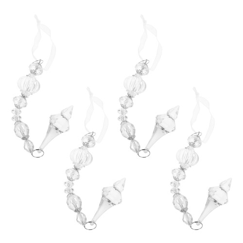 12 Pcs Clear Acrylic Teardrop Ornaments For Christmas Tree Decor