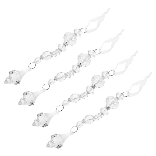 12 Pcs Clear Acrylic Teardrop Ornaments For Christmas Tree Decor 2