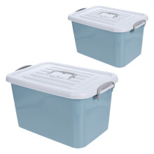 2Pcs Large Plastic Storage Containers With Lids For Toys And Blocks