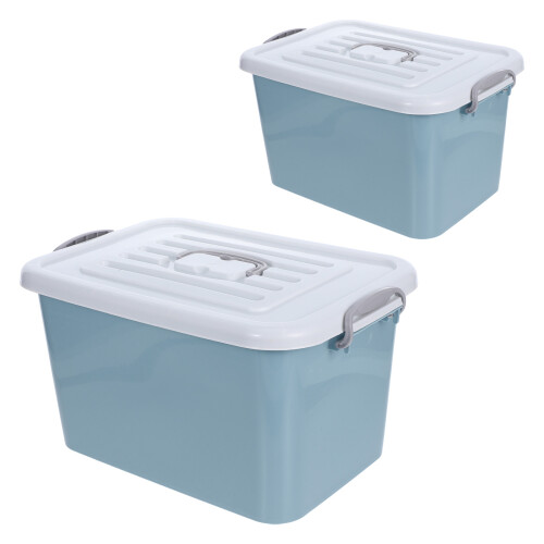 2Pcs Large Plastic Storage Containers With Lids For Toys And Blocks