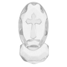 2Pcs Glass Cross Figurine For Baby'S Full Moon Wedding Decor
