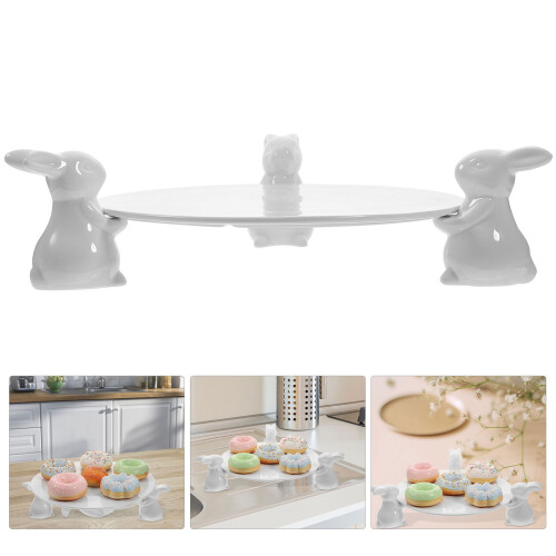 One Set Unique Easter Ceramic Dessert Plate With Rabbit Design 2