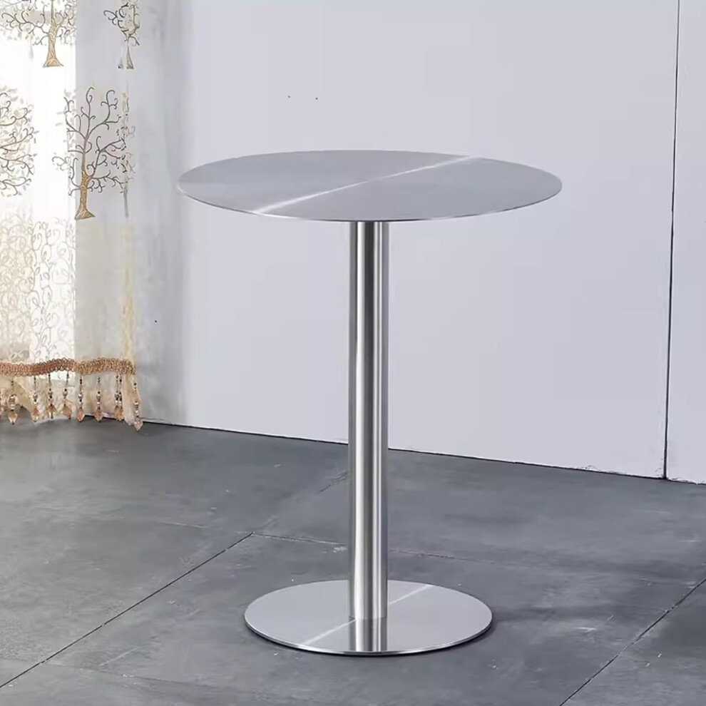 Round Stainless Steel Bar Table 40x40x75cm, Stainless Steel Construction, Pub Cafe Outdoor, Modern Design For Bars-image-OPC-PKVQC7K-NEW