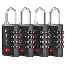 Fosmon TSA accepterede bagagel?ser (4 pakke) Genopstillet multi -brug 4 -cifret kombination af h?ngel?s 10 000+ koder med zinklegeringskind Ideel