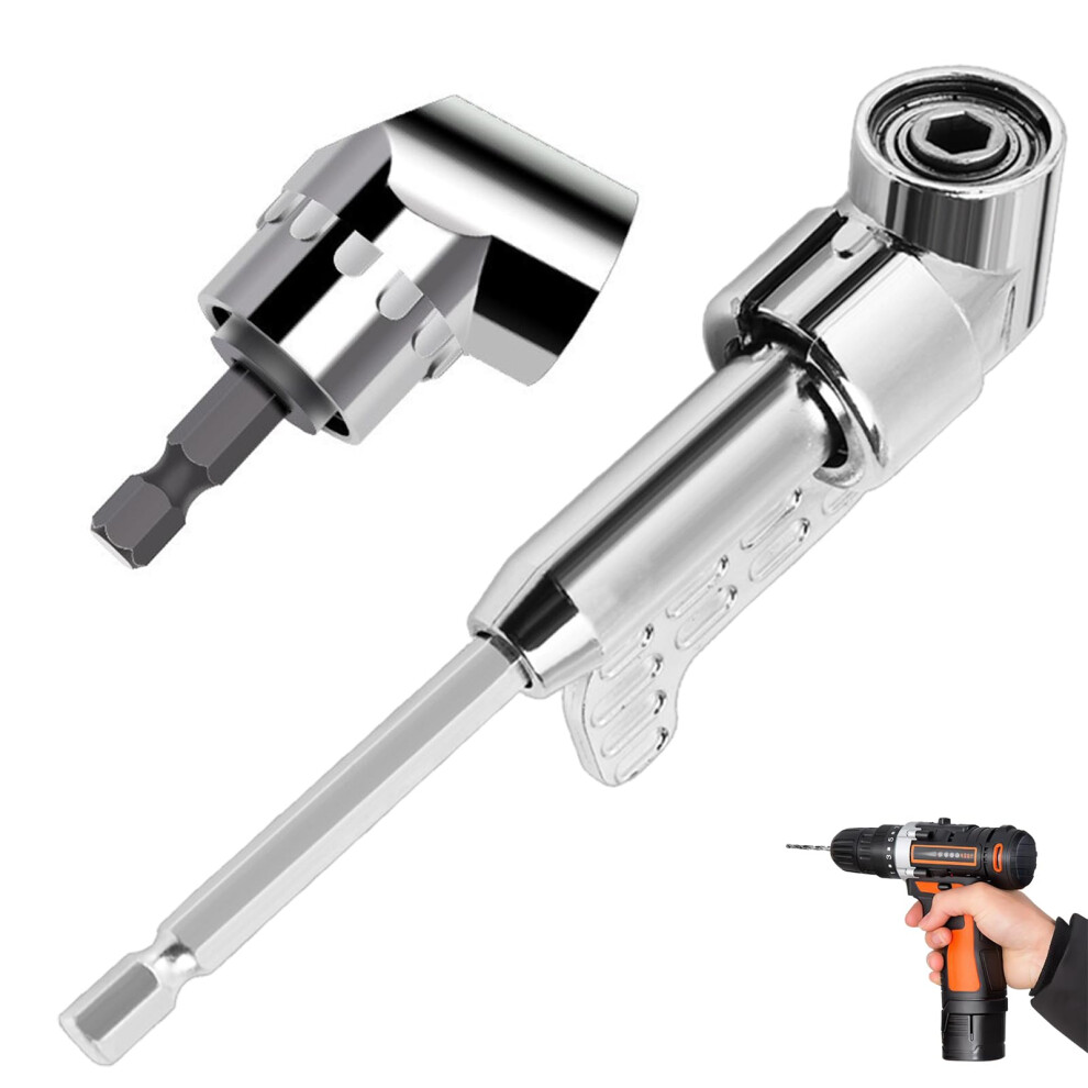 Right Angle Screwdriver 105 Degree Angle Drill Attachment, 1/4 Inch Hex Shank, Short And Long Flexible Bit Extension For Tight Spaces 9393856108954