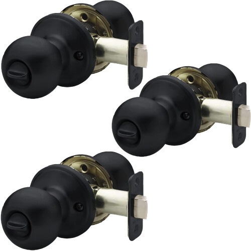Copper Creek BK2020SS-3 Dörrknopp, Passagefunktion, 3-Pack, Satin Rostfritt