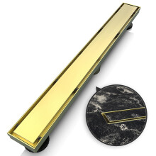 Webang 24 pouces douche lineaire drain d'or drain de plancher rectangulaire avec accessoires reversibles 2-en-1 insert insert ragotive amovible S