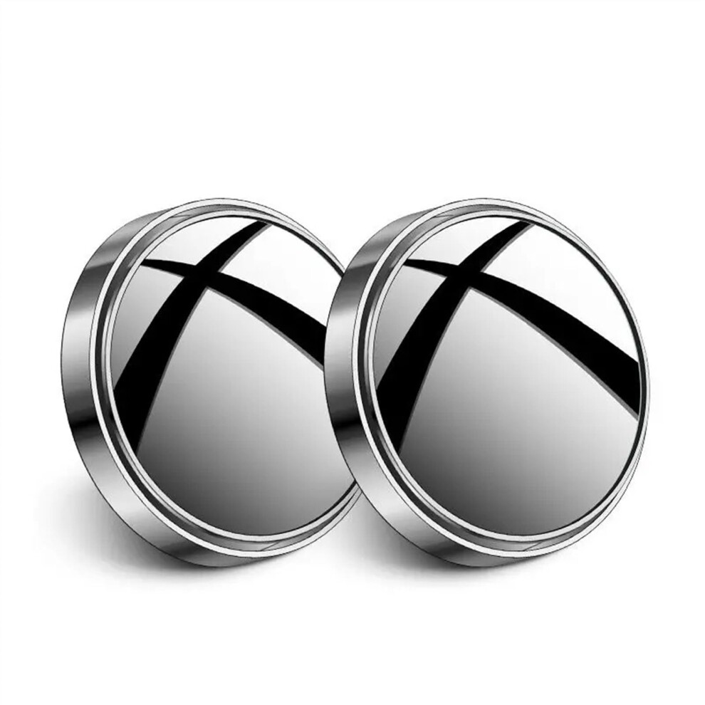 Car Reverse Blind Spot Auxiliary Rearview Convex Mirror 2-Pack Wide Angle For Cars Silver 9084446208405