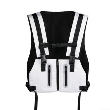 Outdoor Sports Fitness Chest Pack Vest With Reflective Elements White For Running