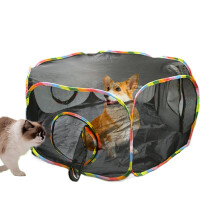 Outdoor Enclosure for Cats Breathable Mesh Cage Tent Foldable Spacious Pet Playground Kennel