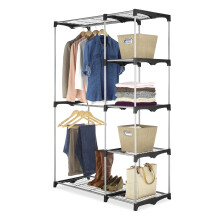 Organizer per armadio autoportante a doppia asta Whitmor argento