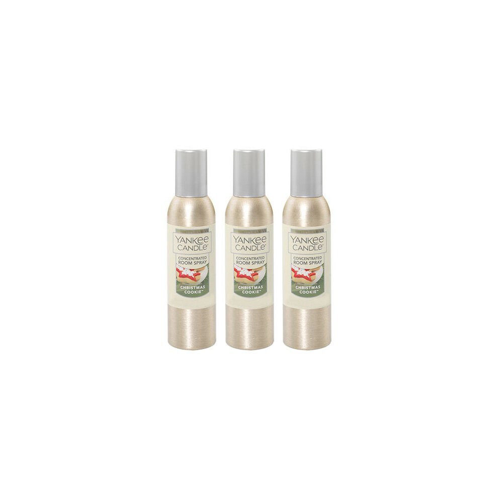 Yankee Candle Concentrated Air Freshener Room Spray Odor Eliminator For Home Bathroom Christmas Cookie 1.5 Oz (Pack Of 3)