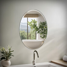 Gatco 1800 Badkamer Wandspiegel, 27"H x 20"W Modern Spiegel voor Woonkamer, Slim Beweegbare Ovale Spiegel