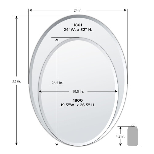Gatco Gatco biselado Easy Mount Mirror 26.5 """" H x 19.5 """" W Silver 2