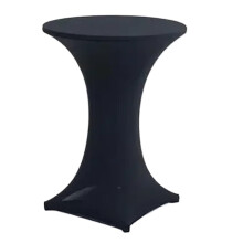 Round Cocktail Tablecloth Elastic 55x90cm Black For Banquet Dining Hotel Wedding Decoration Solid Color