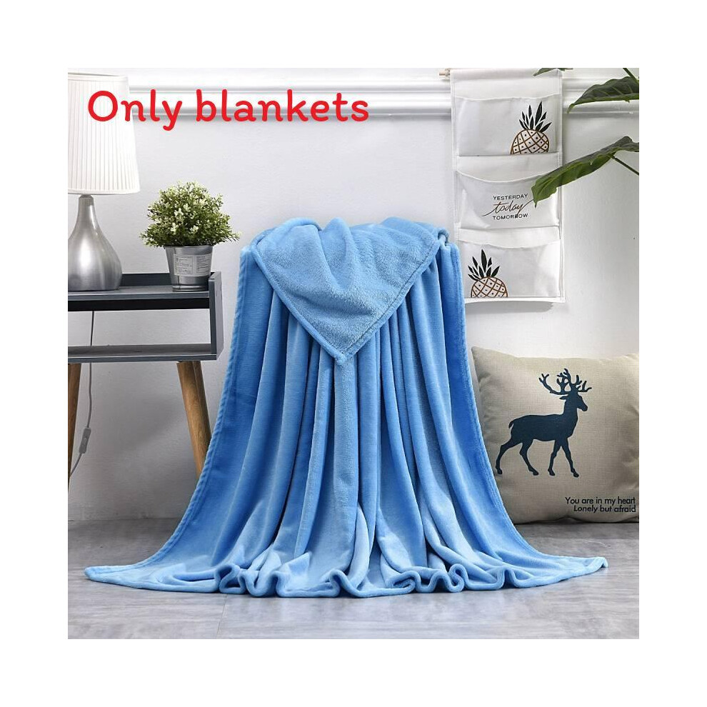 (Blue) Solid Simple Oversized Color Soft Plush Blanket For Napping Sofa Bedroom Use And-image-OPC-PKVQJQZ-NEW