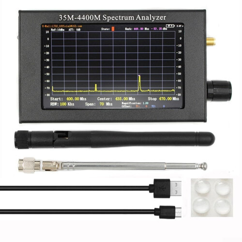 Handheld Spectrum Analyzer 35MHz-4.4GHz, 4.3-Inch TFT Color LCD Display, Rotary Encoder Control For Industry