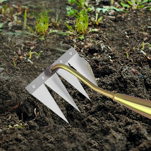 Scraper, Puller Tool Multipurpose Garden Tool For Aerating And Leveling Soil Portable Four-Teeth Garden Leveler 1