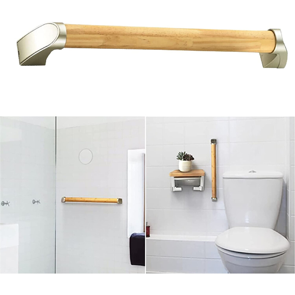 Shower Handles Wooden Bathroom Grab Bar Wall Mounted Nonslip Grab Rails Waterproof Support Bath Showers and Stairs