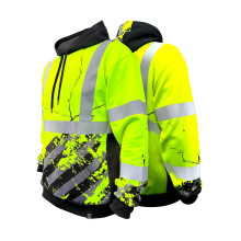 SafetyShirtz SS360 American Grit Hi Vis Kapuzenpullover fr Herren  strapazierfhiges Polyester mit weicher gekmmter Fleece-Innenseite  Klasse 3 T