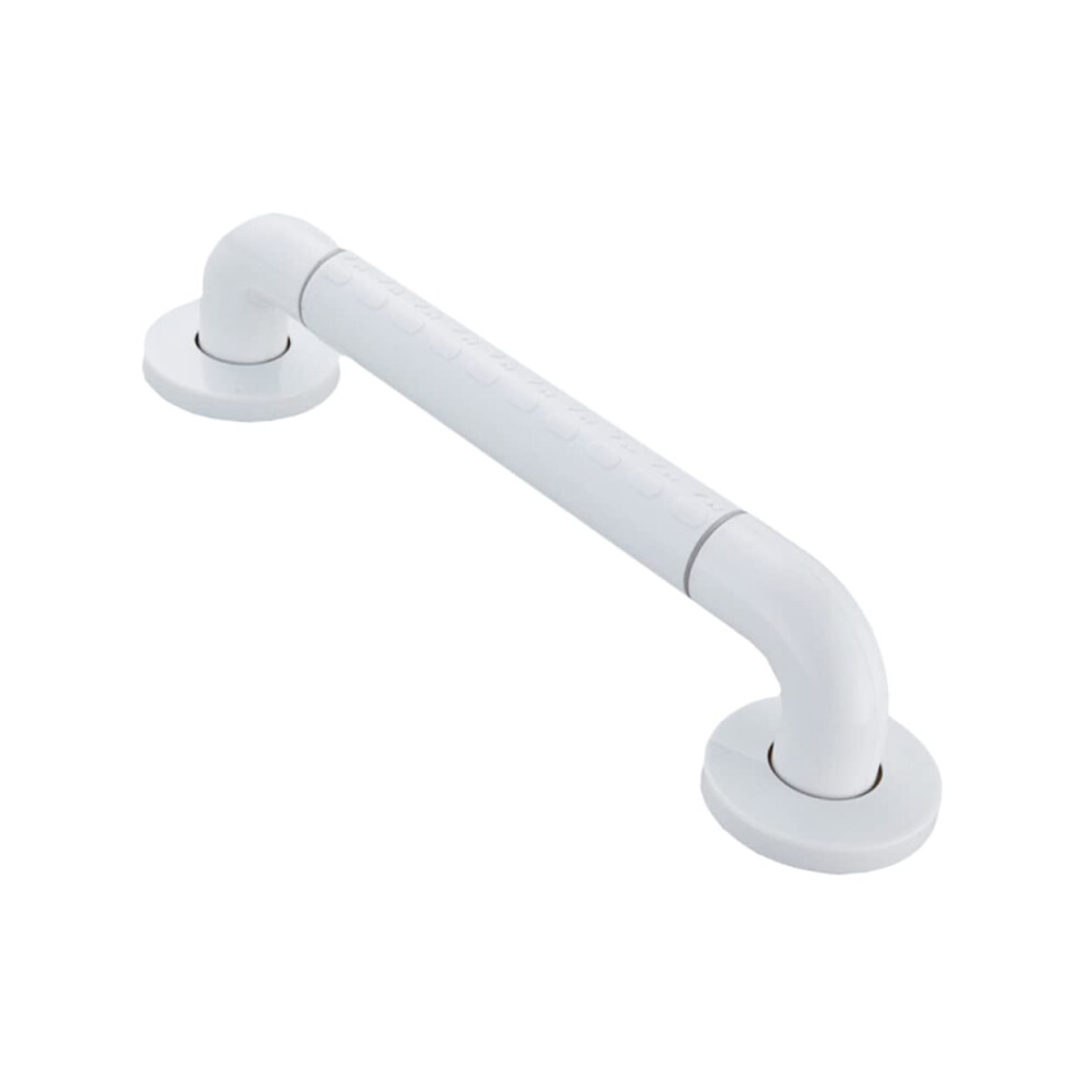 White Elderly Grab Bar 49Cm Night Glow Ring Anti Slip Bathroom Handrail Stainless Steel Safety Armrest Disabled Users