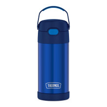 THERMOS FUNTAINER 12 oz Roestvrijstalen Geïsoleerde Kinderfles met Rietje, Blauw
