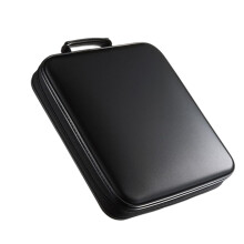 Portable CD Storage Case DVD Organizer With Inner Pages Shaped Cut For Access Dustproof Scratch Resistant Black Binder