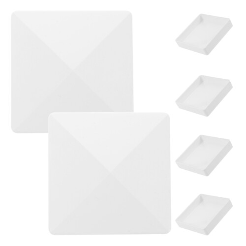 6 Pièces Bouchons De Poteau En Vinyle , PVC Pyramidal 3,5 X 3,5