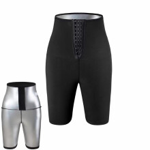 Sauna Suit Men's Abdominal Control Thigh Shorts Silver High Waist Shapewear XXL