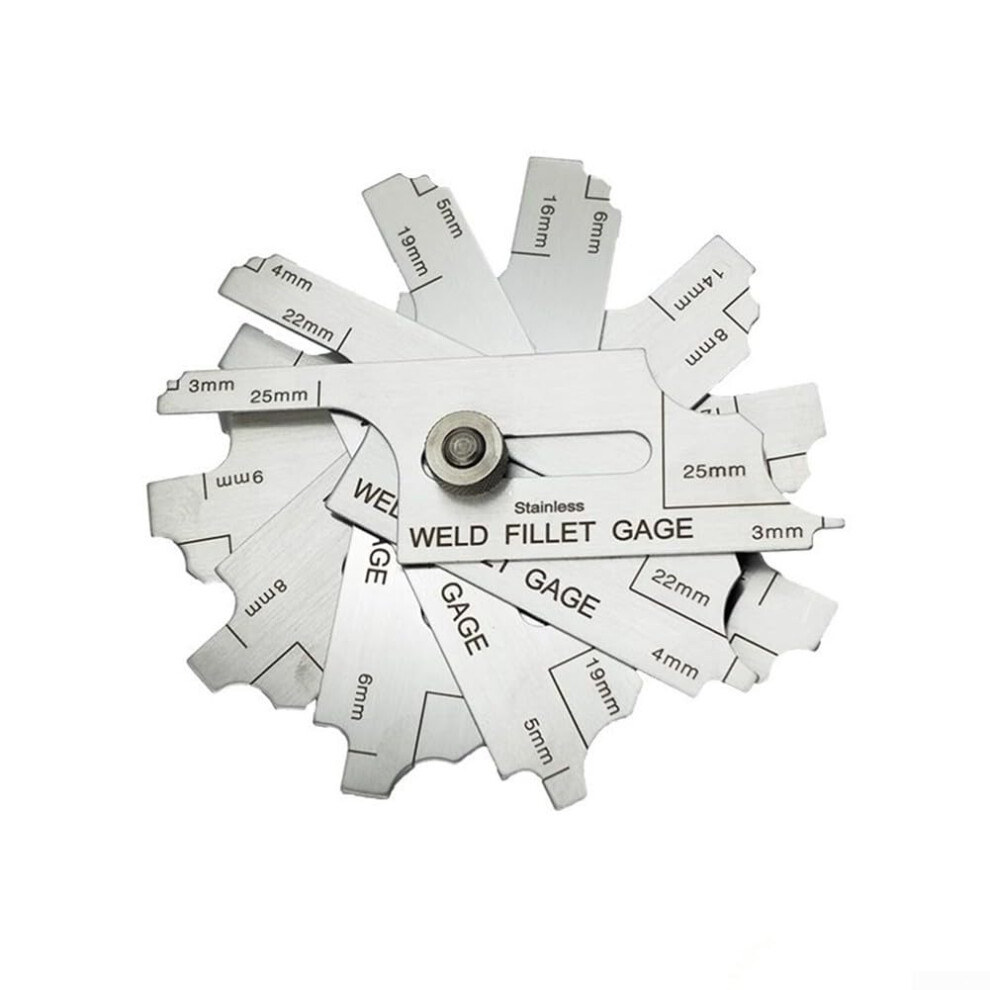 7 Piece Stainless Steel Fillet Welding Inspection Gauge Kit Fillet Weld Gauge Set For Accurate Fillet Measurement 9354506069810